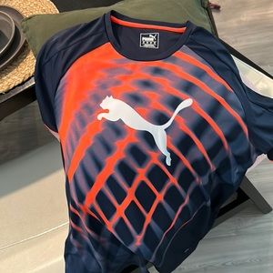 Puma XL blue fluorescent pink soccer shirt